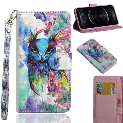 3D Painting Pattern Horizontal Flip TPU + PU Leather Case with Holder & Card Slots & Wallet, For iPhone 12 mini, For iPhone 12 / 12 Pro, For iPhone 12 Pro Max, For Xiaomi Redmi 9