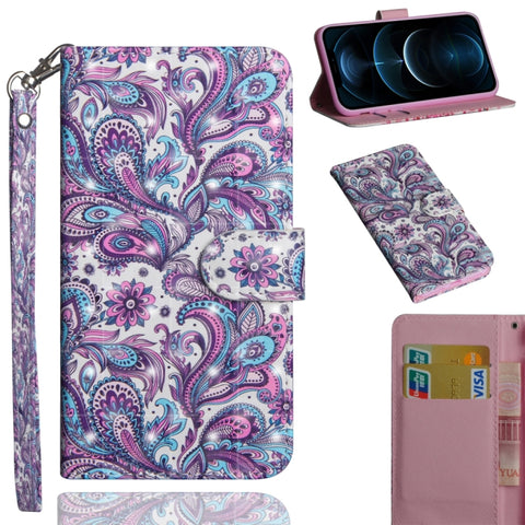 3D Painting Pattern Horizontal Flip TPU + PU Leather Case with Holder & Card Slots & Wallet, For iPhone 12 mini, For iPhone 12 / 12 Pro, For iPhone 12 Pro Max, For Xiaomi Redmi 9