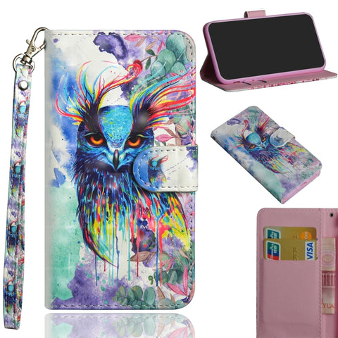 3D Painting Pattern Horizontal Flip TPU + PU Leather Case with Holder & Card Slots & Wallet, For iPhone 12 mini, For iPhone 12 / 12 Pro, For iPhone 12 Pro Max, For Xiaomi Redmi 9