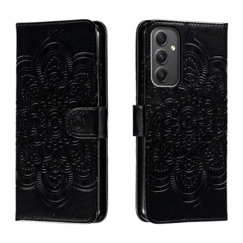 Sun Mandala Embossing Pattern Phone Leather Case, For Samsung Galaxy A55 5G, For Samsung Galaxy A35 5G, For Samsung Galaxy A05