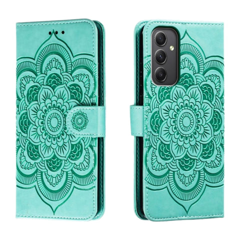Sun Mandala Embossing Pattern Phone Leather Case, For Samsung Galaxy A55 5G, For Samsung Galaxy A35 5G, For Samsung Galaxy A05