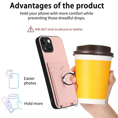 R20 Crossbody Rope Ring Card Holder Phone Case, For iPhone 13 mini, For iPhone 12, For iPhone 12 Pro Max, For iPhone 12 Pro, For iPhone 12 mini, For iPhone 11 Pro Max, For iPhone 11, For iPhone 11 Pro