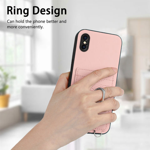 R20 Crossbody Rope Ring Card Holder Phone Case, For iPhone XS / X, For iPhone XR, For iPhone XS Max, For iPhone 8 Plus / 7 Plus