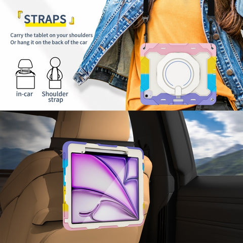 Armor Portable Rotating Ring Holder Silicone Tablet Case with Pen Slot, For iPad Air 13 2024 / 2025 / 2026, For iPad Air 11 2024 / 2025 / 2026, For iPad Pro 13 2025 / 2024, For iPad Pro 11 2025 / 2024, For iPad mini 6 / mini 2024, For iPad 2022        ...