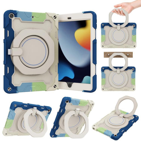 Armor Portable Rotating Ring Holder Silicone Tablet Case with Pen Slot, For iPad Air 13 2024 / 2025 / 2026, For iPad Air 11 2024 / 2025 / 2026, For iPad Pro 13 2025 / 2024, For iPad Pro 11 2025 / 2024, For iPad mini 6 / mini 2024, For iPad 2022        ...