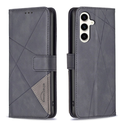 Magnetic Buckle Rhombus Texture Leather Phone Case, For Samsung Galaxy S25 Ultra 5G, For Samsung Galaxy S24 FE 5G