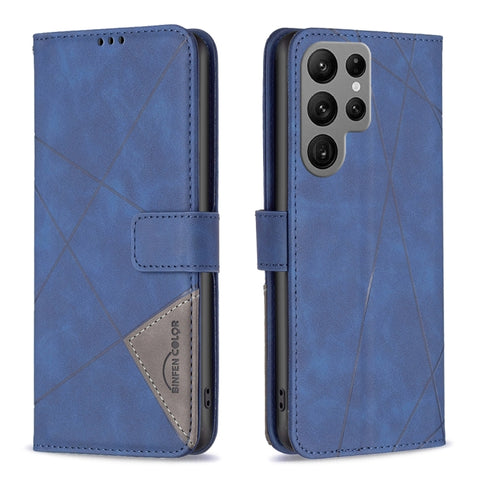Magnetic Buckle Rhombus Texture Leather Phone Case, For Samsung Galaxy S25 Ultra 5G, For Samsung Galaxy S24 FE 5G