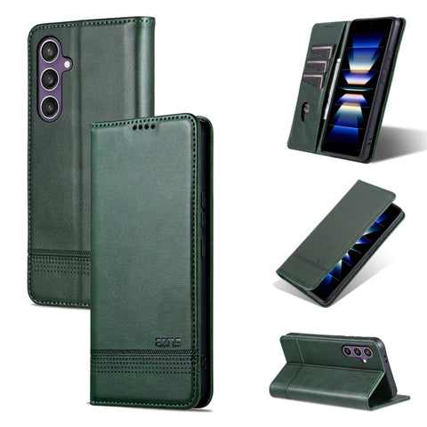 AZNS Magnetic Calf Texture Flip Leather Phone Case, For Samsung Galaxy S25 Ultra 5G, For Samsung Galaxy S24 FE 5G