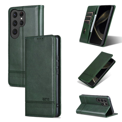 AZNS Magnetic Calf Texture Flip Leather Phone Case, For Samsung Galaxy S25 Ultra 5G, For Samsung Galaxy S24 FE 5G