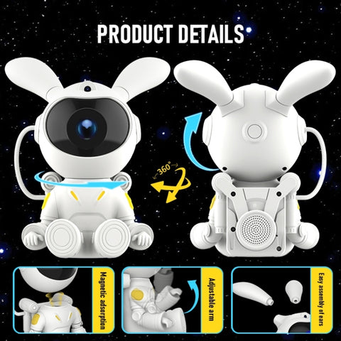 G002 Space Rabbit Starry Sky Projection Lamp Bluetooth Speaker 2 in 1 Laser Light, G002 Bluetooth