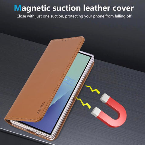 ABEEL RFID Magnetic Flip Leather Phone Case, For Galaxy Z Fold8 Ultra 5G, For Samsung Galaxy Z Fold6, For Samsung Galaxy Z Fold5