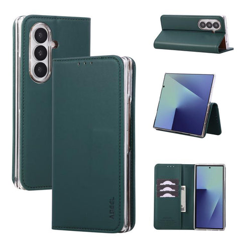 ABEEL RFID Magnetic Flip Leather Phone Case, For Galaxy Z Fold8 Ultra 5G, For Samsung Galaxy Z Fold6, For Samsung Galaxy Z Fold5