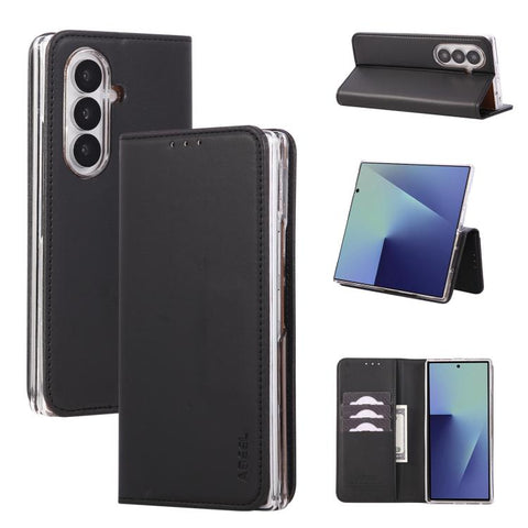 ABEEL RFID Magnetic Flip Leather Phone Case, For Galaxy Z Fold8 Ultra 5G, For Samsung Galaxy Z Fold6, For Samsung Galaxy Z Fold5