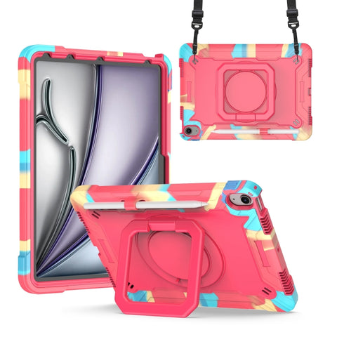 Handle Grip Holder Silicone Hybrid PC Tablet Case with Strap, For iPad Pro 11 2025 / 2024, For iPad Air 11 2026 / 2025 / 2024