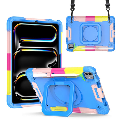 Handle Grip Holder Silicone Hybrid PC Tablet Case with Strap, For iPad Pro 11 2025 / 2024, For iPad Air 11 2026 / 2025 / 2024