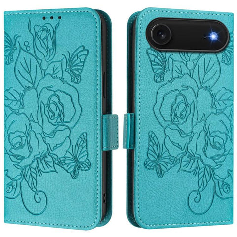 Embossed Rose RFID Anti-theft Leather Phone Case, For iPhone 18 Pro / 17 Pro, For iPhone 18 Pro Max / 17 Pro Max, For iPhone 17, For iPhone Air, For iPhone SE 2024, For iPhone 16 Pro Max, For iPhone 16 Pro, For iPhone 16 Plus