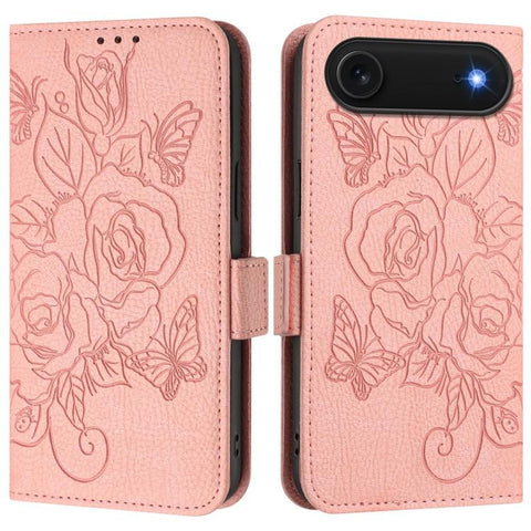 Embossed Rose RFID Anti-theft Leather Phone Case, For iPhone 18 Pro / 17 Pro, For iPhone 18 Pro Max / 17 Pro Max, For iPhone 17, For iPhone Air, For iPhone SE 2024, For iPhone 16 Pro Max, For iPhone 16 Pro, For iPhone 16 Plus