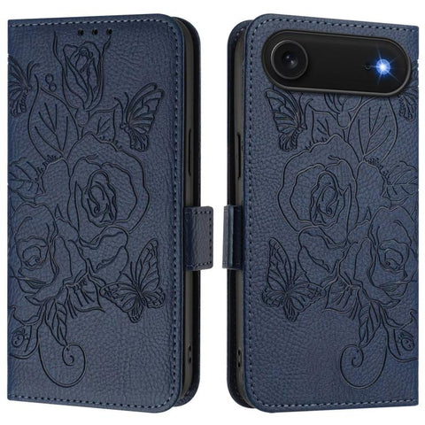 Embossed Rose RFID Anti-theft Leather Phone Case, For iPhone 18 Pro / 17 Pro, For iPhone 18 Pro Max / 17 Pro Max, For iPhone 17, For iPhone Air, For iPhone SE 2024, For iPhone 16 Pro Max, For iPhone 16 Pro, For iPhone 16 Plus