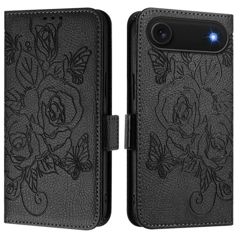 Embossed Rose RFID Anti-theft Leather Phone Case, For iPhone 18 Pro / 17 Pro, For iPhone 18 Pro Max / 17 Pro Max, For iPhone 17, For iPhone Air, For iPhone SE 2024, For iPhone 16 Pro Max, For iPhone 16 Pro, For iPhone 16 Plus