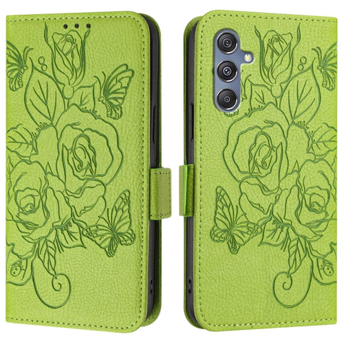 Embossed Rose RFID Anti-theft Leather Phone Case, For Samsung Galaxy M34 5G / F34 5G, For Samsung Galaxy M54 5G Global / F54 5G, For Samsung Galaxy M14 5G Global, For Samsung Galaxy Xcover6 Pro, For Samsung Galaxy M53 5G, For Samsung Galaxy M33 5G Glob...