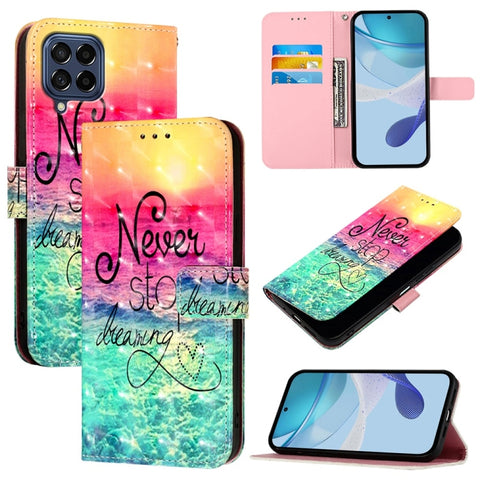 3D Painting Horizontal Flip Leather Phone Case, For Samsung Galaxy M56 5G, For Samsung Galaxy M35, For Samsung Galaxy M34 5G / F34 5G, For Samsung Galaxy M54 5G Global / F54 5G, For Samsung Galaxy M14 5G Global, For Samsung Galaxy M53 5G