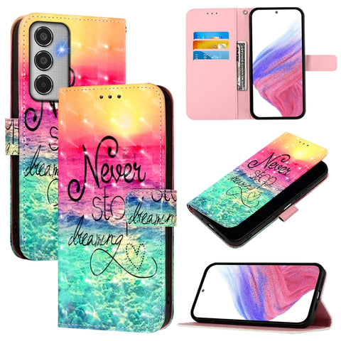 3D Painting Horizontal Flip Leather Phone Case, For Samsung Galaxy M56 5G, For Samsung Galaxy M35, For Samsung Galaxy M34 5G / F34 5G, For Samsung Galaxy M54 5G Global / F54 5G, For Samsung Galaxy M14 5G Global, For Samsung Galaxy M53 5G