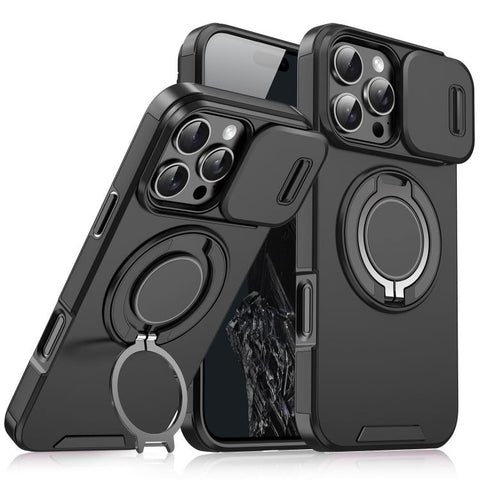 Sliding Camshield Ring Holder Phone Case, For iPhone 17e / 16e, For iPhone 16 Pro Max, For iPhone 16 Pro, For iPhone 16 Plus, For iPhone 16, For iPhone 15 Pro Max