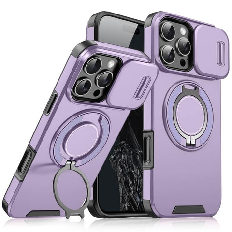 Sliding Camshield Ring Holder Phone Case, For iPhone 17e / 16e, For iPhone 16 Pro Max, For iPhone 16 Pro, For iPhone 16 Plus, For iPhone 16, For iPhone 15 Pro Max