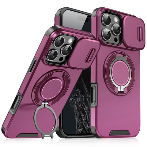 Sliding Camshield Ring Holder Phone Case, For iPhone 17e / 16e, For iPhone 16 Pro Max, For iPhone 16 Pro, For iPhone 16 Plus, For iPhone 16, For iPhone 15 Pro Max