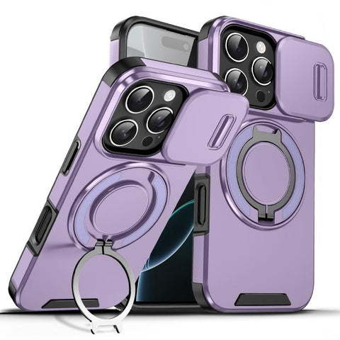 Sliding Camshield Ring Holder Phone Case, For iPhone 17e / 16e, For iPhone 16 Pro Max, For iPhone 16 Pro, For iPhone 16 Plus, For iPhone 16, For iPhone 15 Pro Max