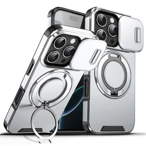 Sliding Camshield Ring Holder Phone Case, For iPhone 17e / 16e, For iPhone 16 Pro Max, For iPhone 16 Pro, For iPhone 16 Plus, For iPhone 16, For iPhone 15 Pro Max