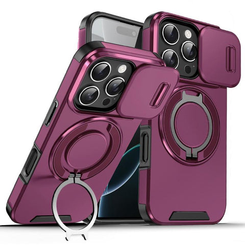 Sliding Camshield Ring Holder Phone Case, For iPhone 17e / 16e, For iPhone 16 Pro Max, For iPhone 16 Pro, For iPhone 16 Plus, For iPhone 16, For iPhone 15 Pro Max
