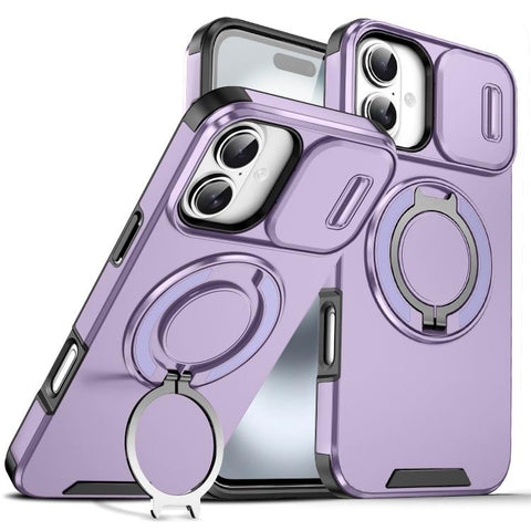 Sliding Camshield Ring Holder Phone Case, For iPhone 17e / 16e, For iPhone 16 Pro Max, For iPhone 16 Pro, For iPhone 16 Plus, For iPhone 16, For iPhone 15 Pro Max