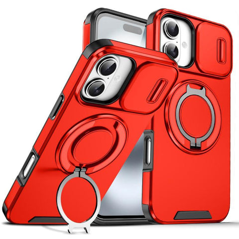 Sliding Camshield Ring Holder Phone Case, For iPhone 17e / 16e, For iPhone 16 Pro Max, For iPhone 16 Pro, For iPhone 16 Plus, For iPhone 16, For iPhone 15 Pro Max