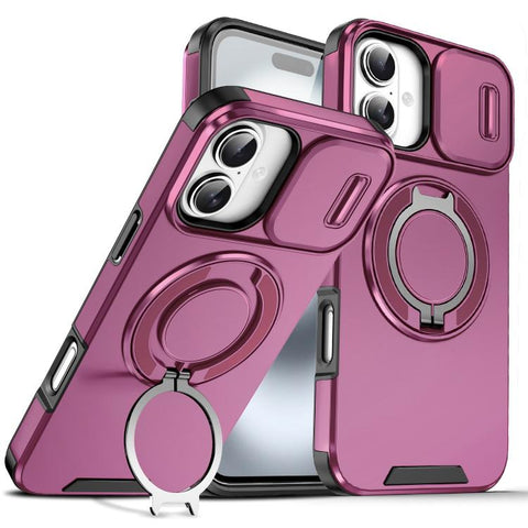 Sliding Camshield Ring Holder Phone Case, For iPhone 17e / 16e, For iPhone 16 Pro Max, For iPhone 16 Pro, For iPhone 16 Plus, For iPhone 16, For iPhone 15 Pro Max