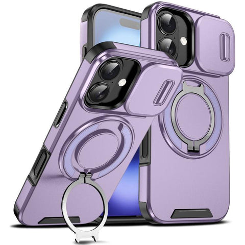 Sliding Camshield Ring Holder Phone Case, For iPhone 17e / 16e, For iPhone 16 Pro Max, For iPhone 16 Pro, For iPhone 16 Plus, For iPhone 16, For iPhone 15 Pro Max