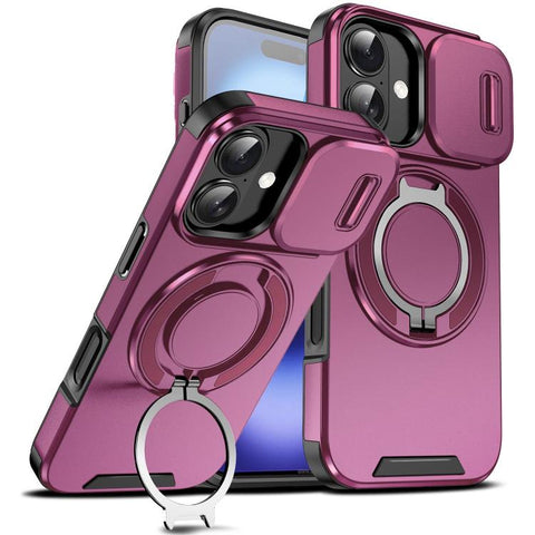 Sliding Camshield Ring Holder Phone Case, For iPhone 17e / 16e, For iPhone 16 Pro Max, For iPhone 16 Pro, For iPhone 16 Plus, For iPhone 16, For iPhone 15 Pro Max