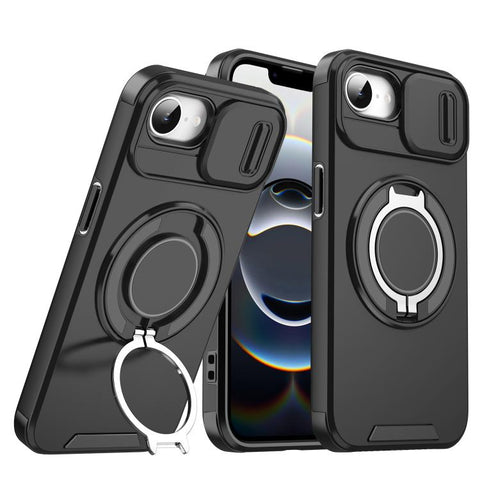 Sliding Camshield Ring Holder Phone Case, For iPhone 17e / 16e, For iPhone 16 Pro Max, For iPhone 16 Pro, For iPhone 16 Plus, For iPhone 16, For iPhone 15 Pro Max