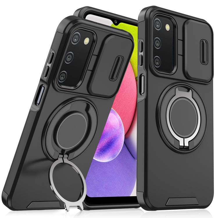 Sliding Camshield Ring Holder Phone Case, For Samsung Galaxy A03s