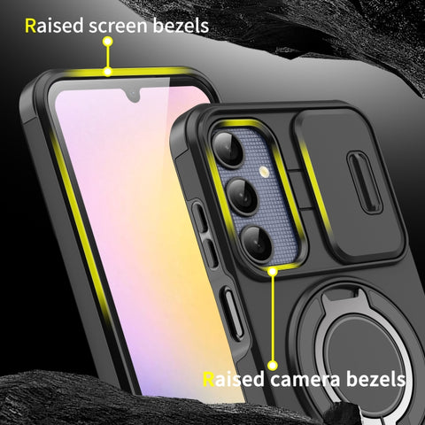Sliding Camshield Ring Holder Phone Case, For Samsung Galaxy A03s