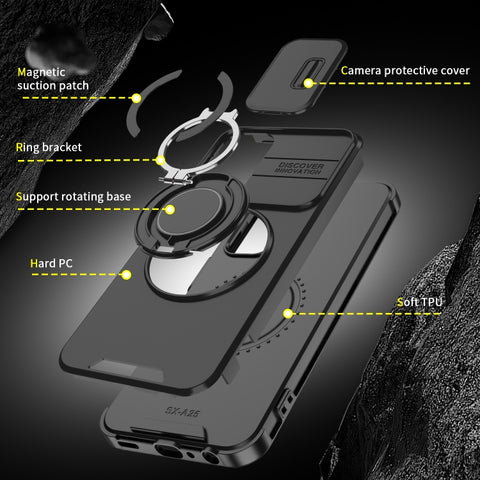 Sliding Camshield Ring Holder Phone Case, For Samsung Galaxy A03s