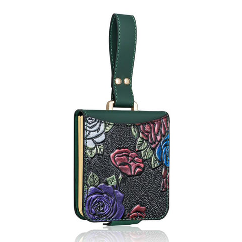 VIETAO Integrated Embossed Pattern Full Coverage Phone Case with Wrist Strap, For Galaxy Z Flip8 5G, For Samsung Galaxy Z Flip7, For Samsung Galaxy Z Flip6, For Samsung Galaxy Z Flip5