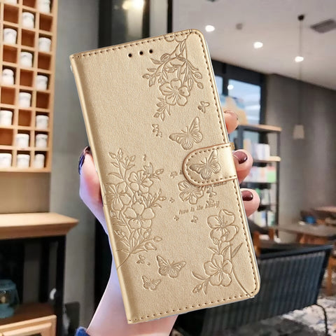Butterflies and Flowers Leather Phone Case, For iPhone 15 Pro, For iPhone 15 Plus, For iPhone 15, For iPhone 14 Plus, For iPhone 14, For iPhone 14 Pro, For iPhone 14 Pro Max, For iPhone SE 2022 / SE 2020
