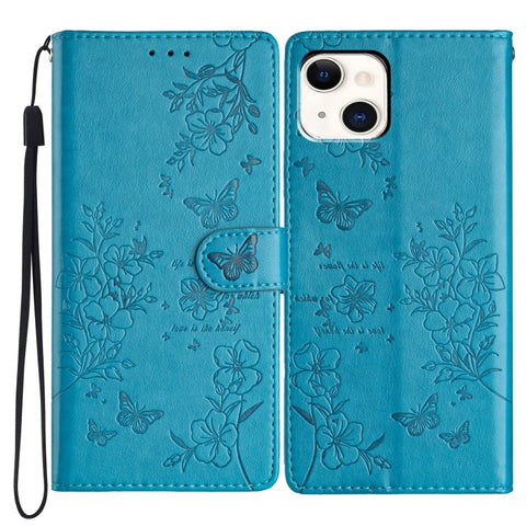 Butterflies and Flowers Leather Phone Case, For iPhone 15 Pro, For iPhone 15 Plus, For iPhone 15, For iPhone 14 Plus, For iPhone 14, For iPhone 14 Pro, For iPhone 14 Pro Max, For iPhone SE 2022 / SE 2020