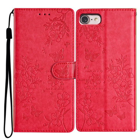 Butterflies and Flowers Leather Phone Case, For iPhone 15 Pro, For iPhone 15 Plus, For iPhone 15, For iPhone 14 Plus, For iPhone 14, For iPhone 14 Pro, For iPhone 14 Pro Max, For iPhone SE 2022 / SE 2020