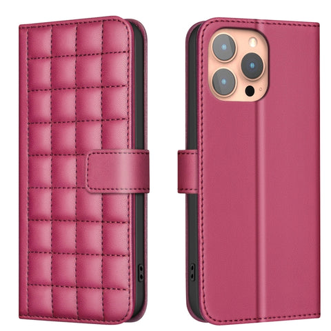 Square Texture Leather Phone Case, For iPhone 15 Plus / 14 Plus, For iPhone 15, For iPhone 14 / 13, For iPhone 14 Pro, For iPhone 14 Pro Max, For iPhone SE 2022 / SE 2020 / 8 / 7, For iPhone 13 Pro Max, For iPhone 13 Pro