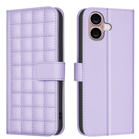 Square Texture Leather Phone Case, For iPhone 18 Pro Max/17 Pro Max, For iPhone 17e / 16e, For iPhone 16 Pro Max, For iPhone 16 Pro, For iPhone 16 Plus, For iPhone 16, For iPhone 15 Pro Max, For iPhone 15 Pro