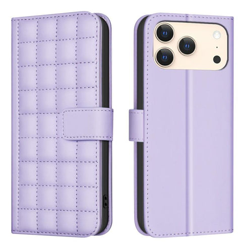 Square Texture Leather Phone Case, For iPhone 18 Pro Max/17 Pro Max, For iPhone 17e / 16e, For iPhone 16 Pro Max, For iPhone 16 Pro, For iPhone 16 Plus, For iPhone 16, For iPhone 15 Pro Max, For iPhone 15 Pro