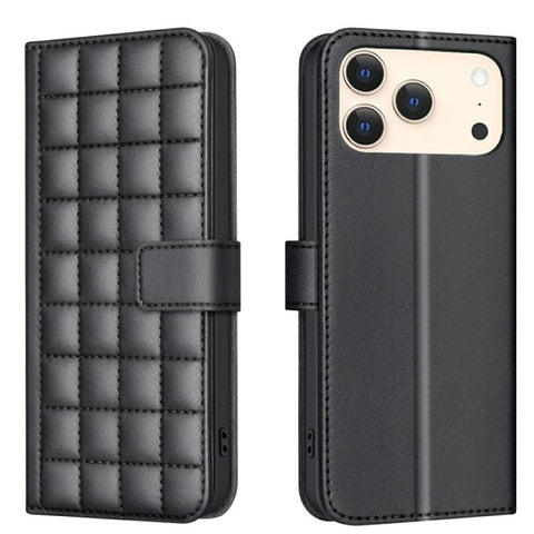 Square Texture Leather Phone Case, For iPhone 18 Pro Max/17 Pro Max, For iPhone 17e / 16e, For iPhone 16 Pro Max, For iPhone 16 Pro, For iPhone 16 Plus, For iPhone 16, For iPhone 15 Pro Max, For iPhone 15 Pro