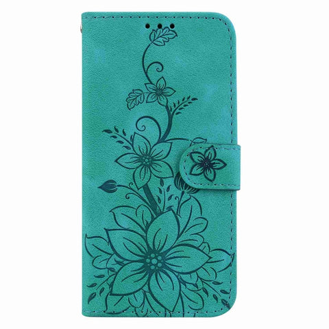 Lily Embossed Leather Phone Case, For Samsung Galaxy S25+ 5G, For Samsung Galaxy S25 Ultra 5G, For Samsung Galaxy S24 FE 5G